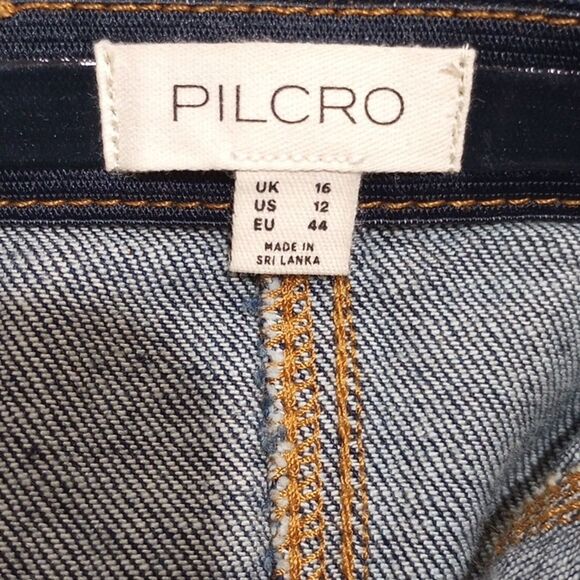 NEW! Anthropologie Pilcro Dark Denim Corset Wide Leg Jumpsuit - Size 12 - Picture 9 of 13